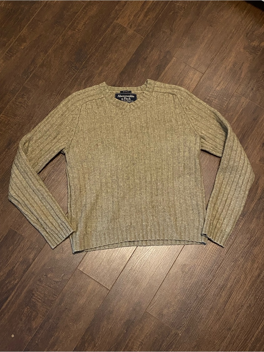 Abercrombie & Fitch Men's Ribbed Sweater in Light Brown